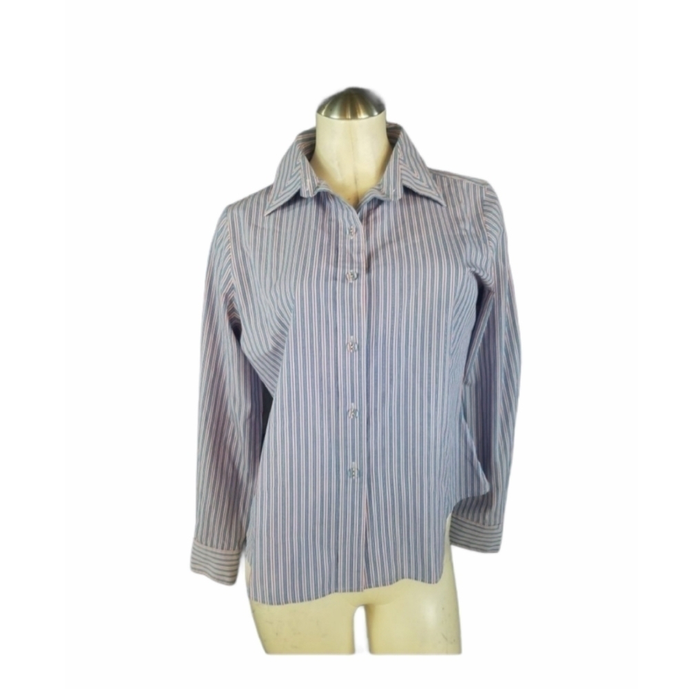 Foxcroft Size 10p Wrinkle Free Button Up Shirt - image 1